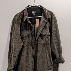 Eddie Bauer NWT Womens Solid Cord Shacket Spruce 2XL